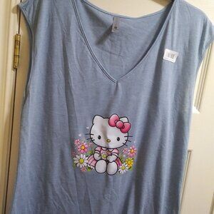 💲3⃣▶Source Unknown Gray Hello Kitty Short Sleeve Tee